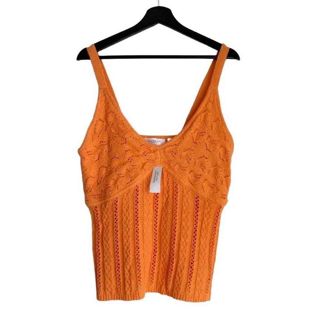 Addition Elle Orange Crochet Open Knit Camisole Summer Top PLUS SIZE 1X 2X NWT